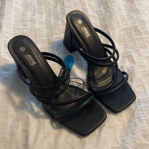 Black strapy heels
